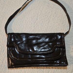 Tano Of Madrid Vintage Circa 1975 Accordian Style Chocolate Brown Leather Bag
